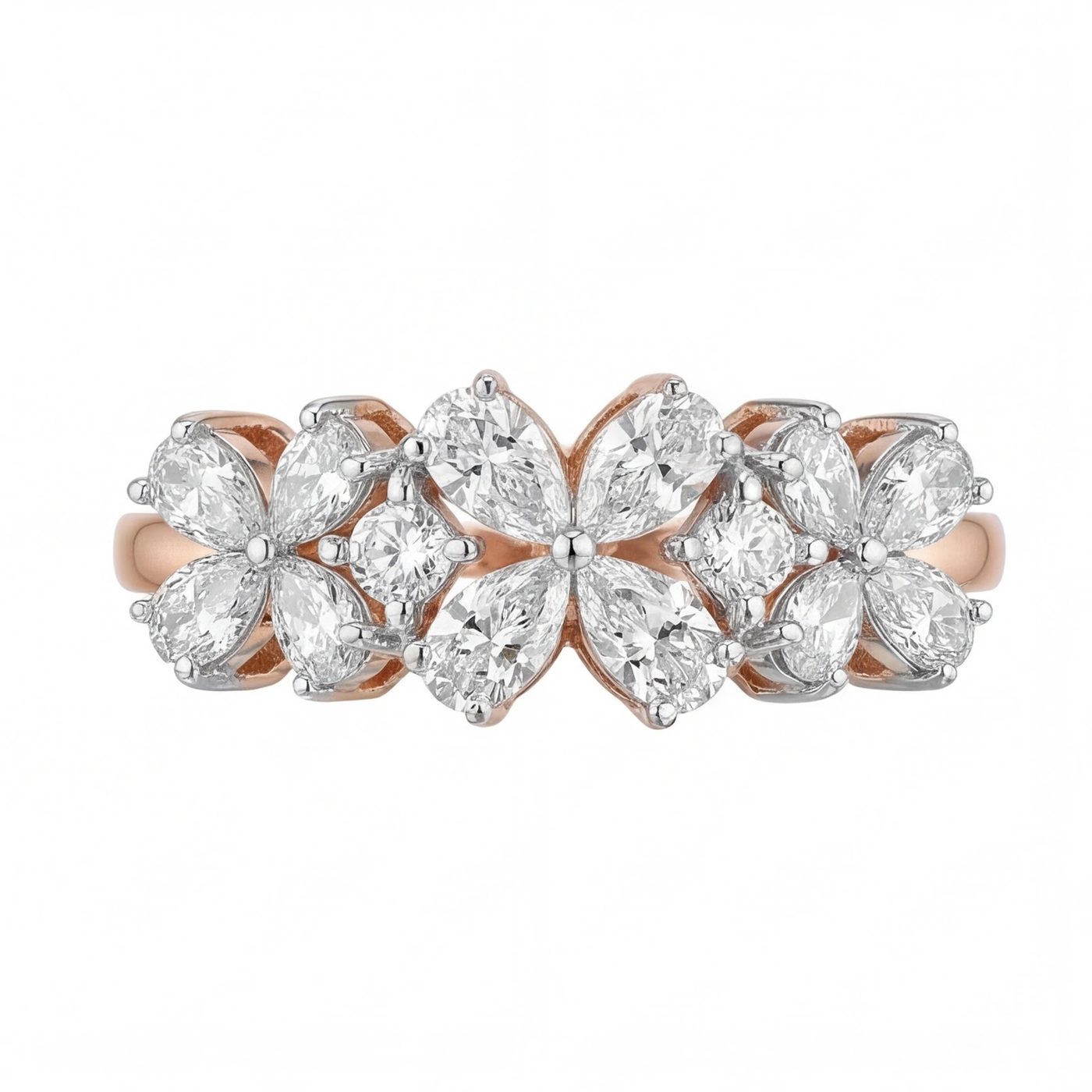 18KT Yellow Gold 1.02 Carat Pear & Brilliant & Princess Diamond Ring | Titali Design 2433R23