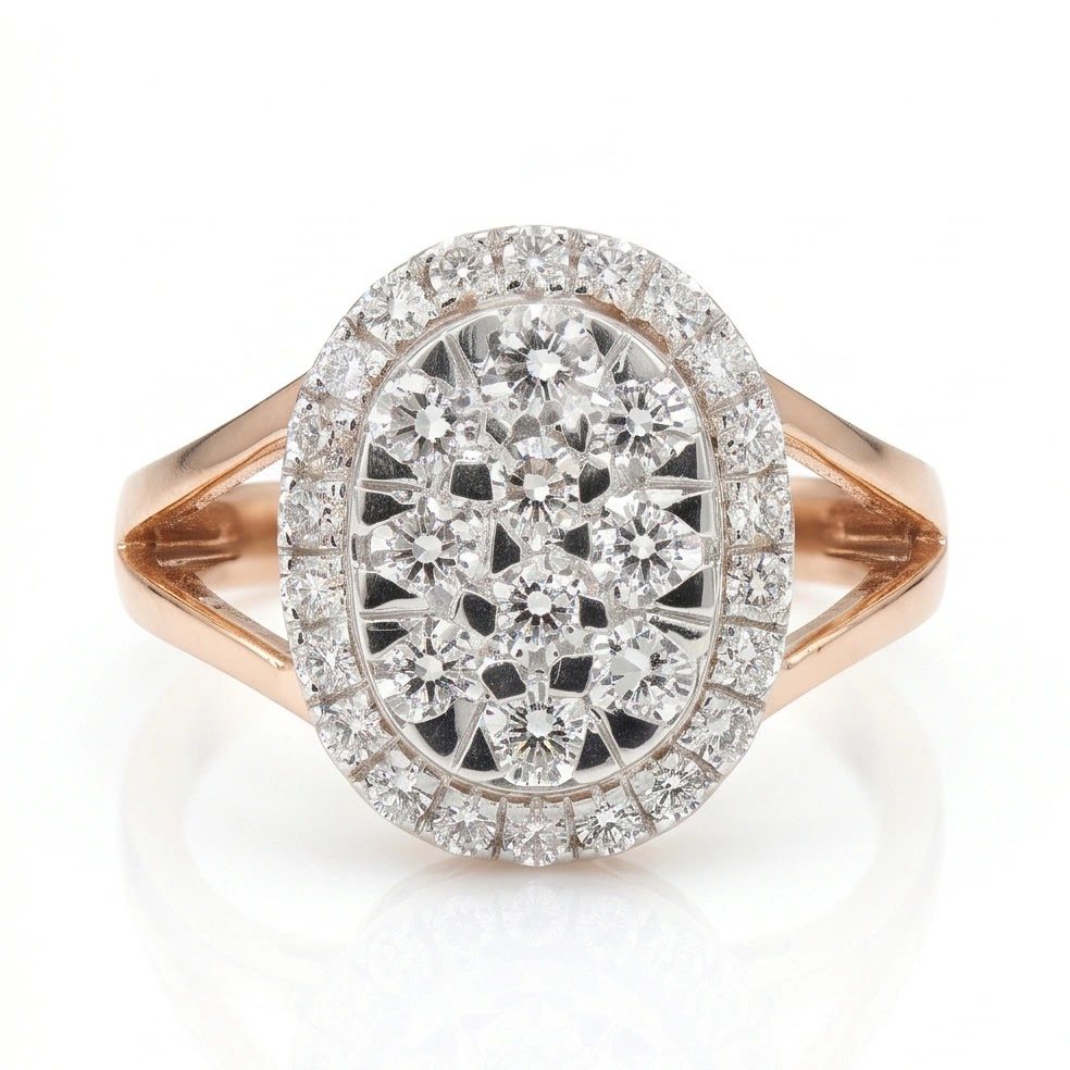 18KT Yellow Gold 0.97 Carat Round Diamond Ring | Titali Design LR-21566