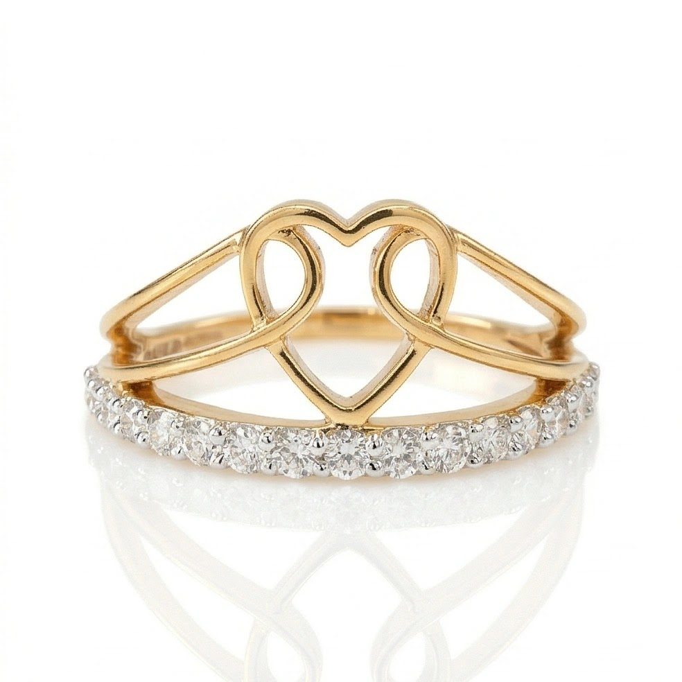 18KT Yellow Gold 0.29 Carat Round Diamond Ring | Titali Design LR-21563