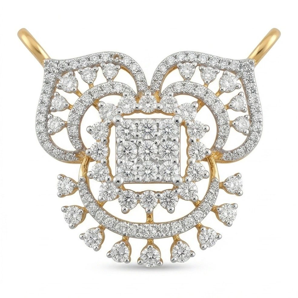 18KT Yellow Gold 0.78 Carat Round Diamond Pendant | Titali Design P-21647