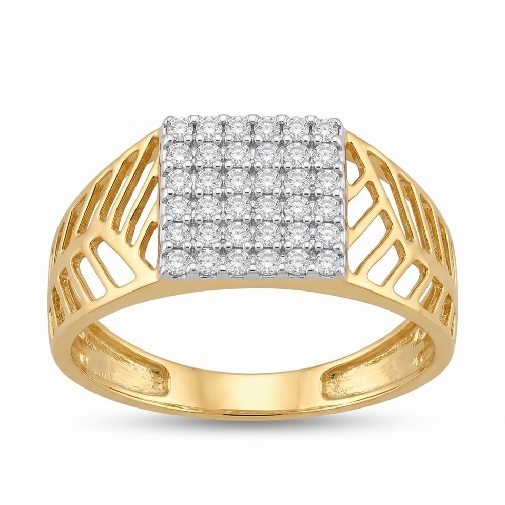 18KT Yellow Gold 0.52 Carat Round Diamond Ring | Titali Design GR-21994