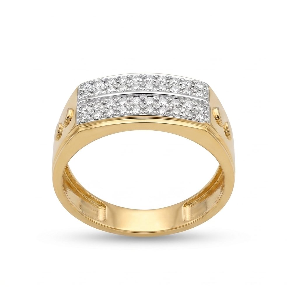 18KT Yellow Gold 0.57 Carat Round Diamond Ring | Titali Design GR-22065