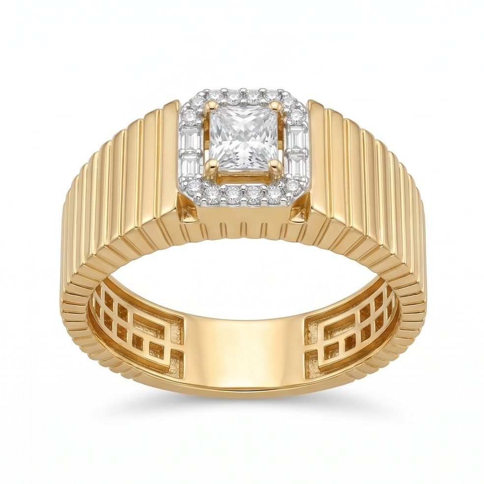 18KT Yellow Gold 0.52 Carat Round Diamond Ring | Titali Design GR-20934
