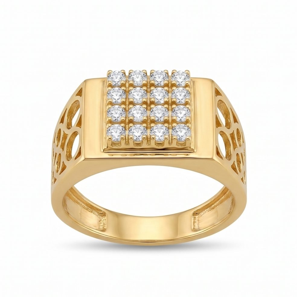 18KT Yellow Gold 0.56 Carat Round Diamond Ring | Titali Design GR-22066