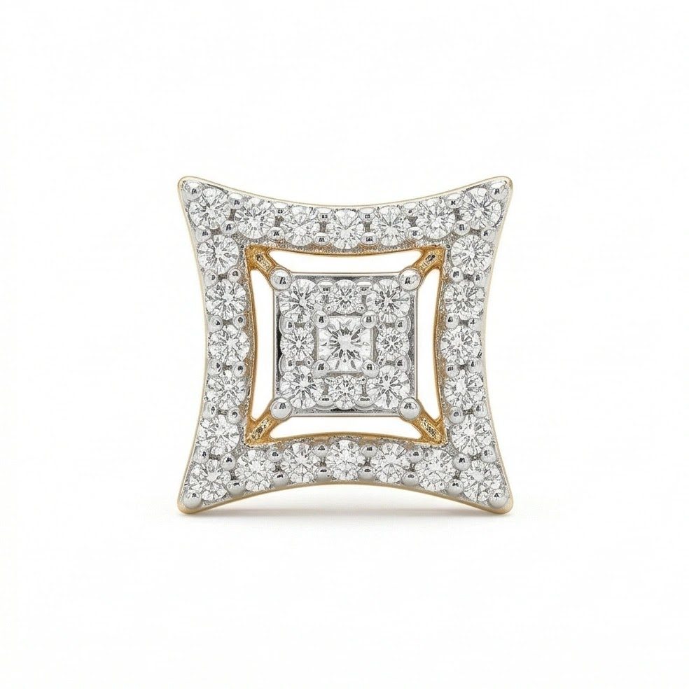 18KT Yellow Gold 0.48 Carat Round Diamond Earrings | Titali Design E-21595