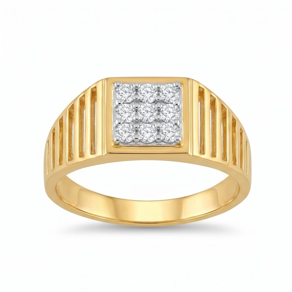 18KT Yellow Gold 0.31 Carat Round Diamond Ring | Titali Design GR-22069