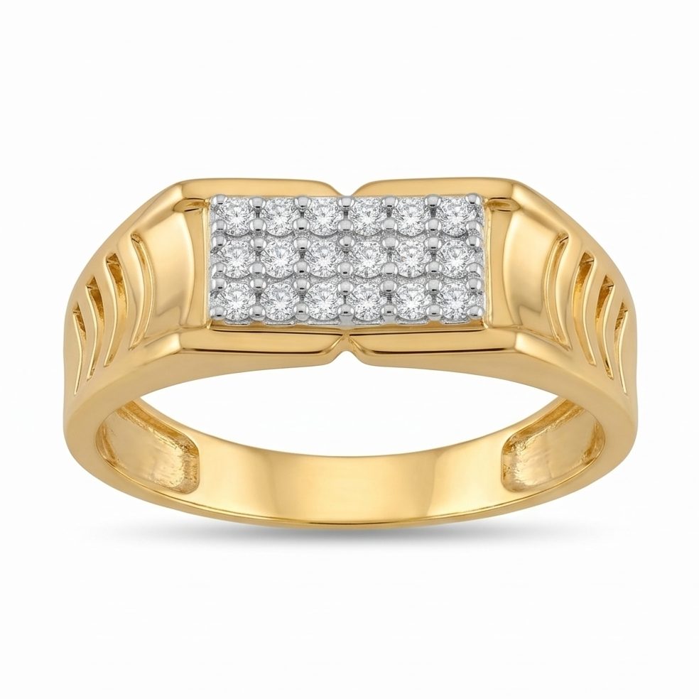 18KT Yellow Gold 0.26 Carat Round Diamond Ring | Titali Design GR-21998