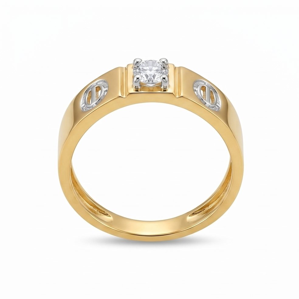 18KT Yellow Gold 0.35 Carat Round Diamond Ring | Titali Design GR-21329