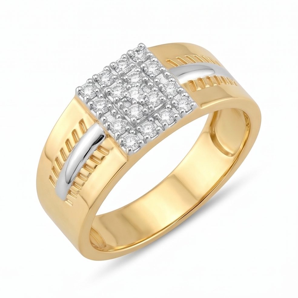 18KT Yellow Gold 0.45 Carat Round Diamond Ring | Titali Design GR-22067