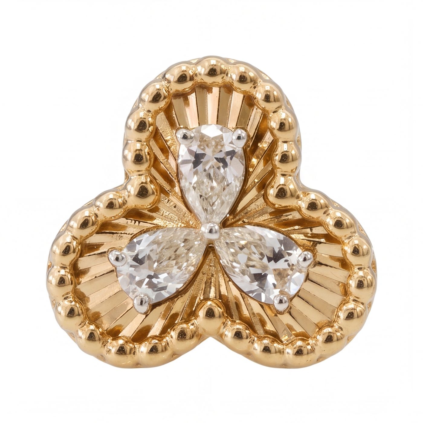 18KT Yellow Gold 0.49 Carat Pear Diamond Earrings | Titali Design E-20603