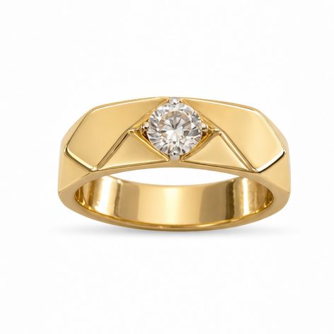 18KT Yellow Gold 0.71 Carat Round Diamond Ring | Titali Design 15220861