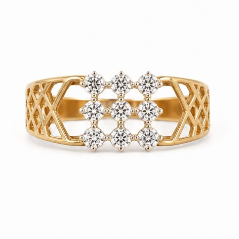 18KT Yellow Gold 0.36 Carat Round Diamond Ring | Titali Design GR-21321