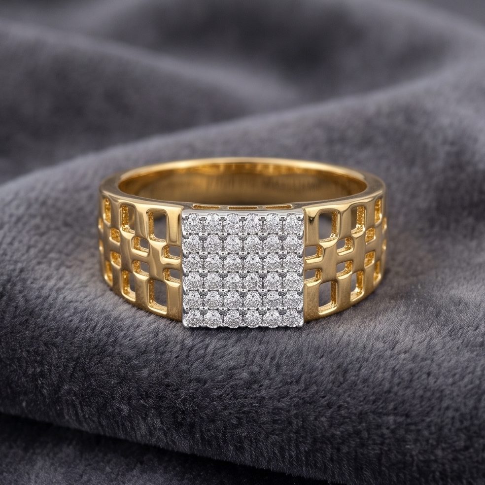 18KT Yellow Gold 0.43 Carat Round Diamond Ring | Titali Design GR-21996