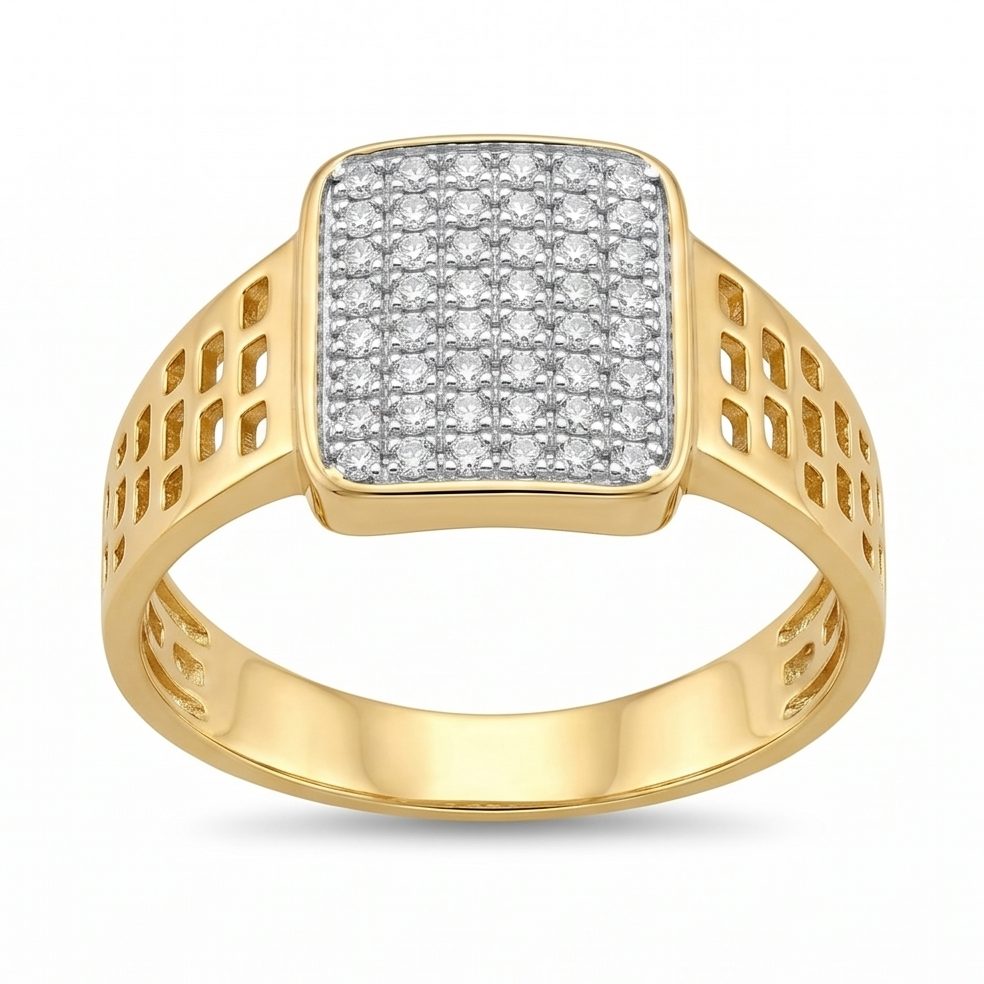 18KT Yellow Gold 0.55 Carat Round Diamond Ring | Titali Design GR-21990