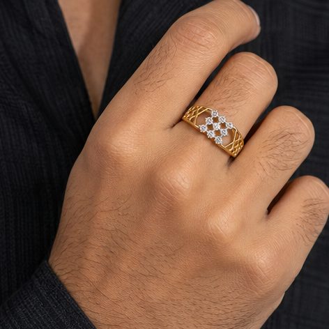 18KT Yellow Gold 0.36 Carat Round Diamond Ring | Titali Design GR-21321