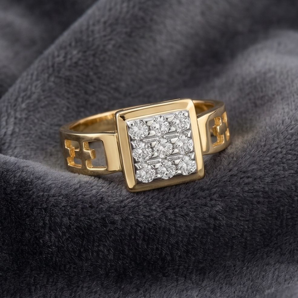 18KT Yellow Gold 0.61 Carat Round Diamond Ring | Titali Design GR-21323