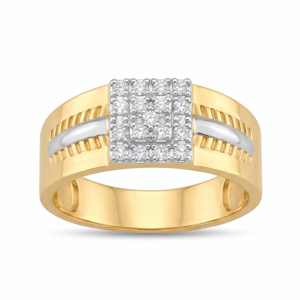 18KT Yellow Gold 0.45 Carat Round Diamond Ring | Titali Design GR-22067