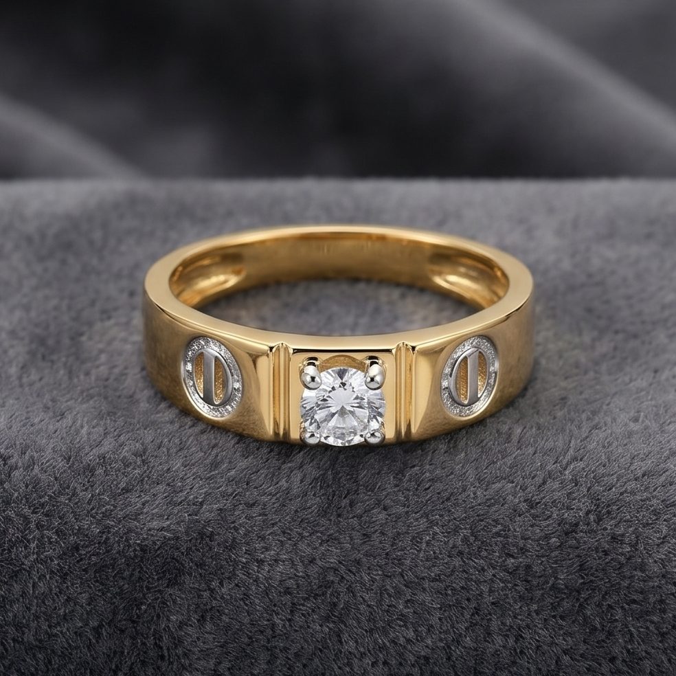 18KT Yellow Gold 0.35 Carat Round Diamond Ring | Titali Design GR-21329
