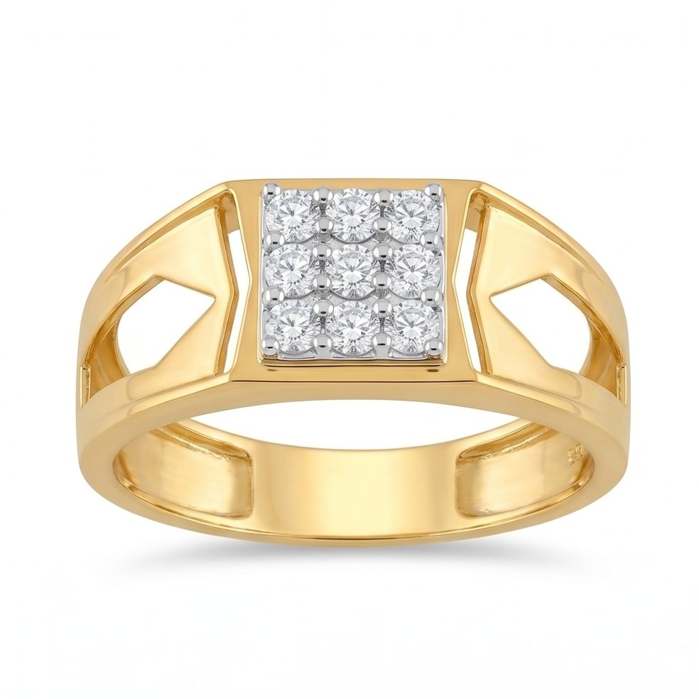 18KT Yellow Gold 0.38 Carat Round Diamond Ring | Titali Design GR-22072