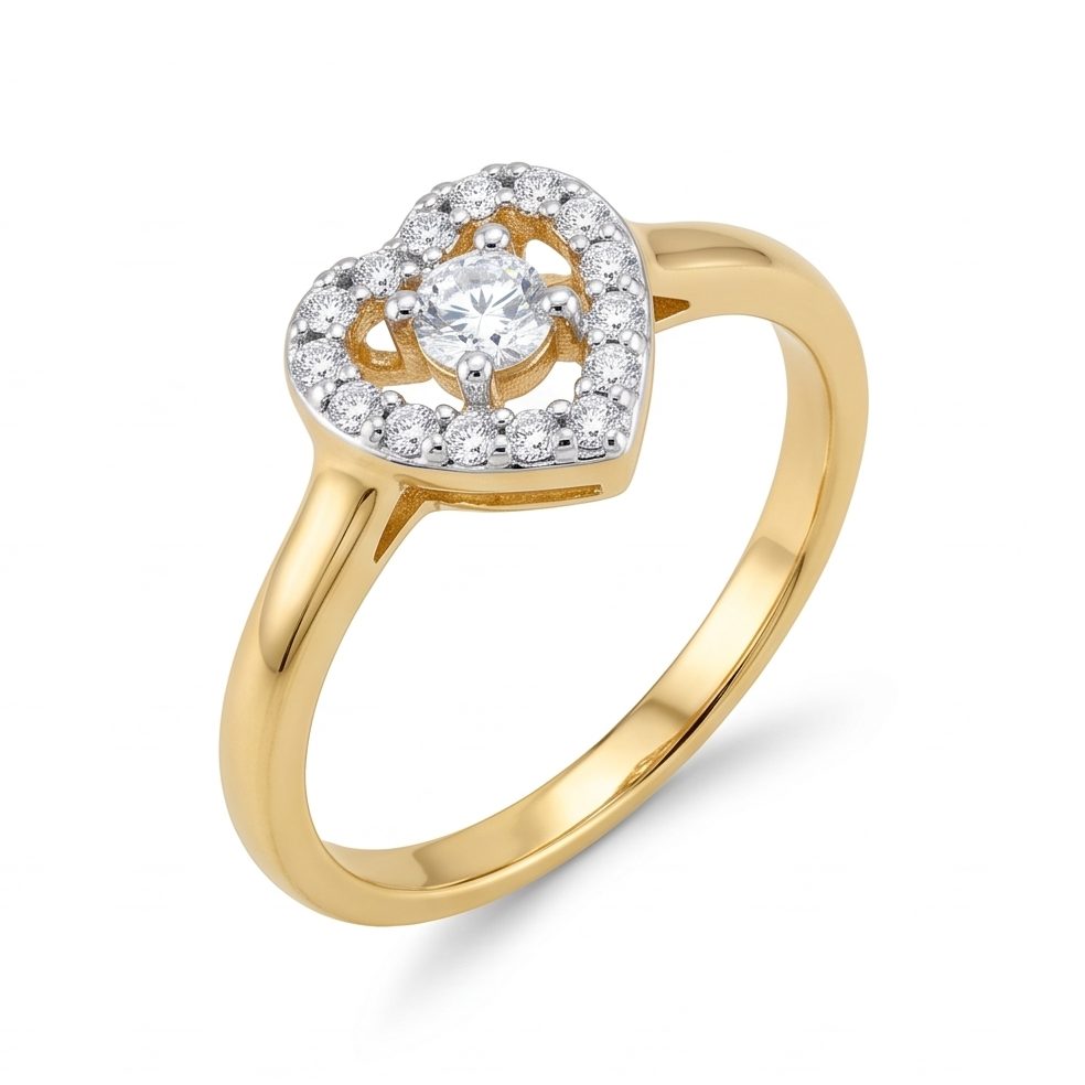 18KT Yellow Gold 0.3 Carat Round Diamond Ring | Titali Design LR-21622