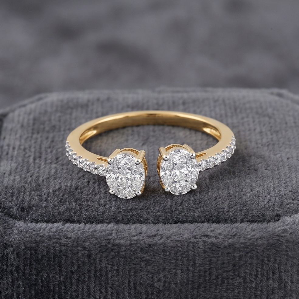 18KT Yellow Gold 0.55 Carat Round Diamond Ring | Titali Design 3107R13