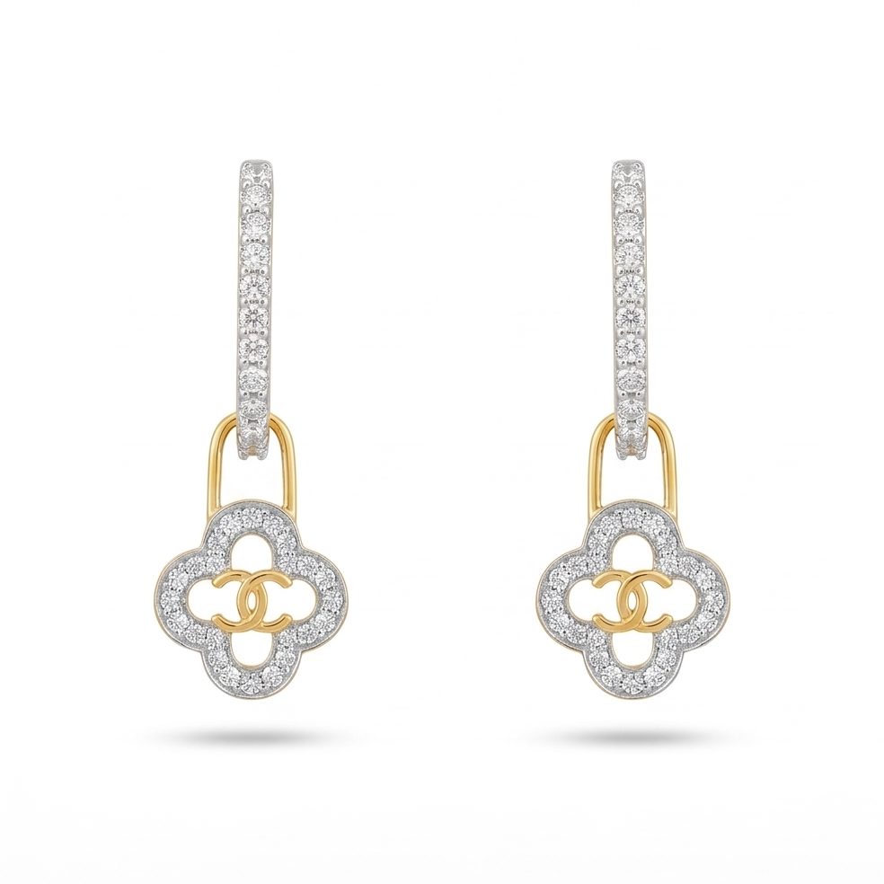 18KT Yellow Gold 0.56 Carat Round Diamond Earrings | Titali Design DE39488M