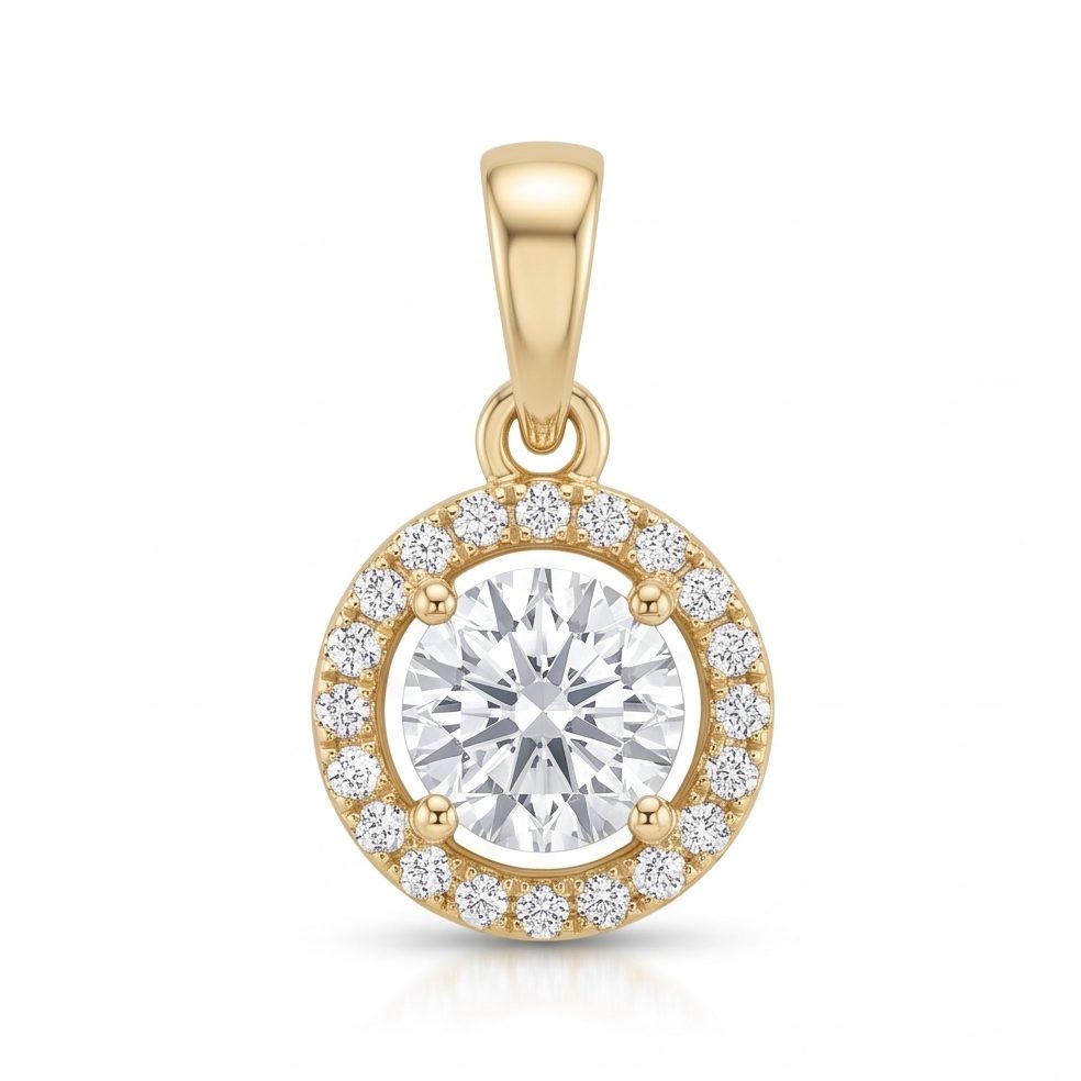 18KT Yellow Gold 0.41 Carat Diamond Pendant | Titali Design P-20130