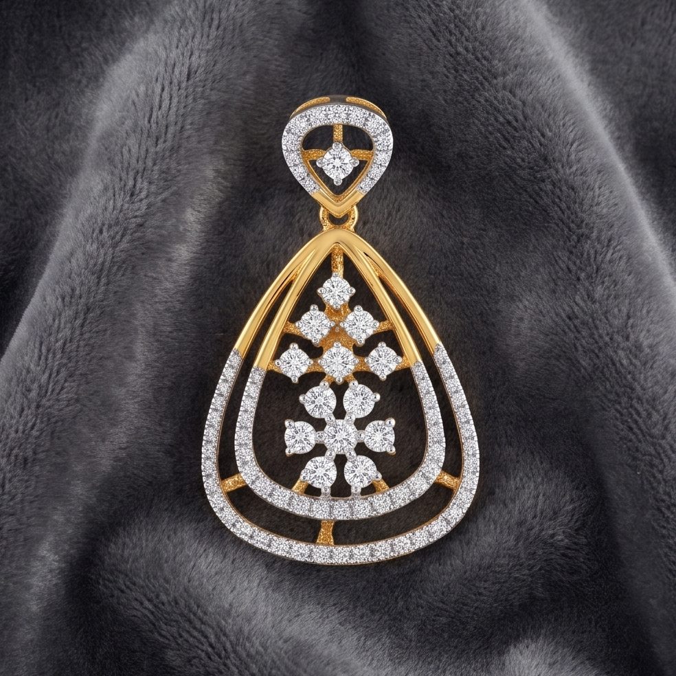18KT Yellow Gold 0.61 Carat Round Diamond Pendant | Titali Design SP001115