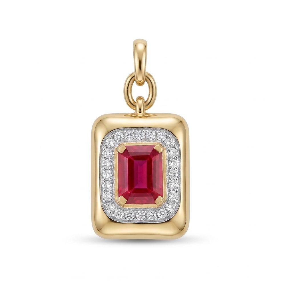 18KT Yellow Gold 0.21 Carat Round Diamond Pendant | Titali Design P-20925