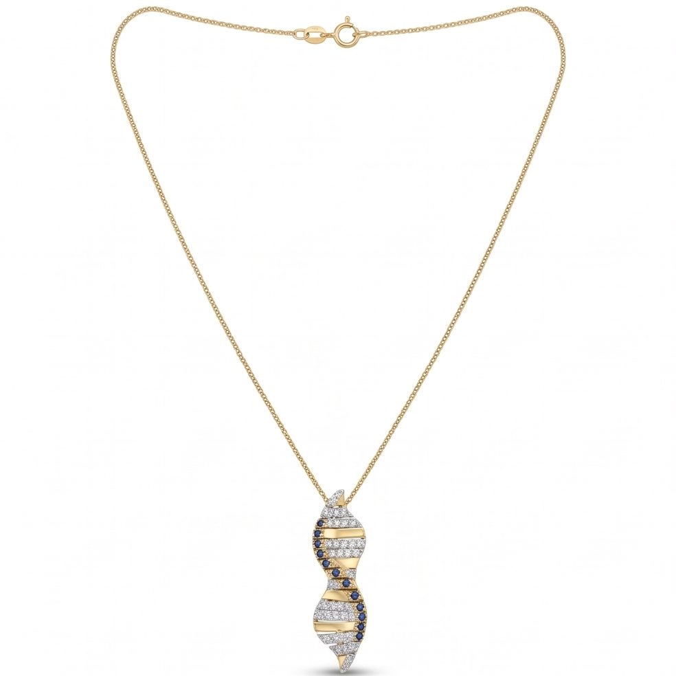 18KT Yellow Gold 0.43 Carat Round Diamond Pendant | Titali Design PE-21133