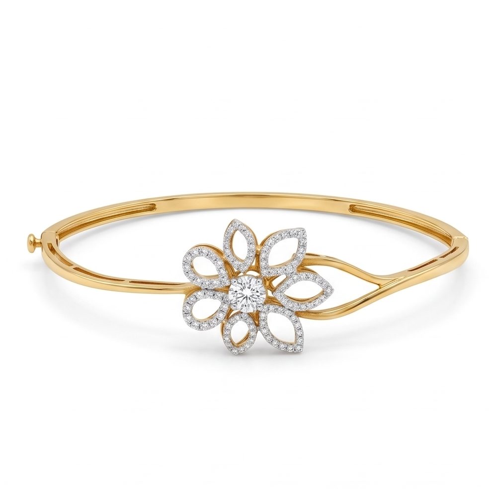 18KT Yellow Gold 0.51 Carat Round Diamond Ring | Titali Design 19G06248