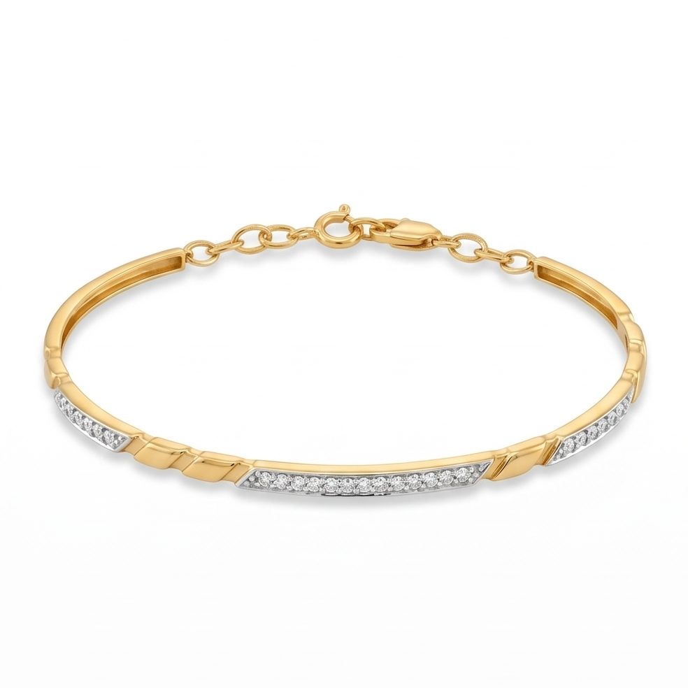 18KT Yellow Gold 0.31 Carat Round Diamond Bracelet | Titali Design BR10116
