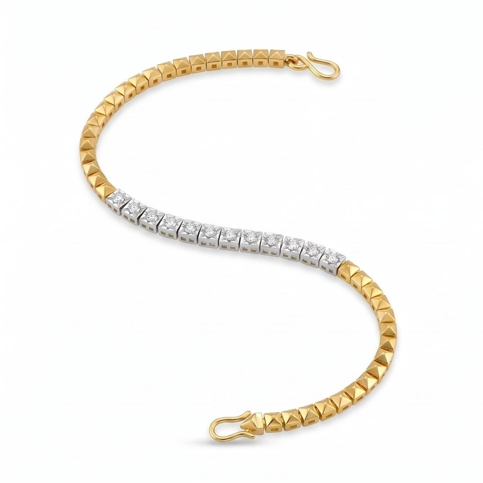 18KT Yellow Gold 0.51 Carat Round Diamond Bracelet | Titali Design BR10550