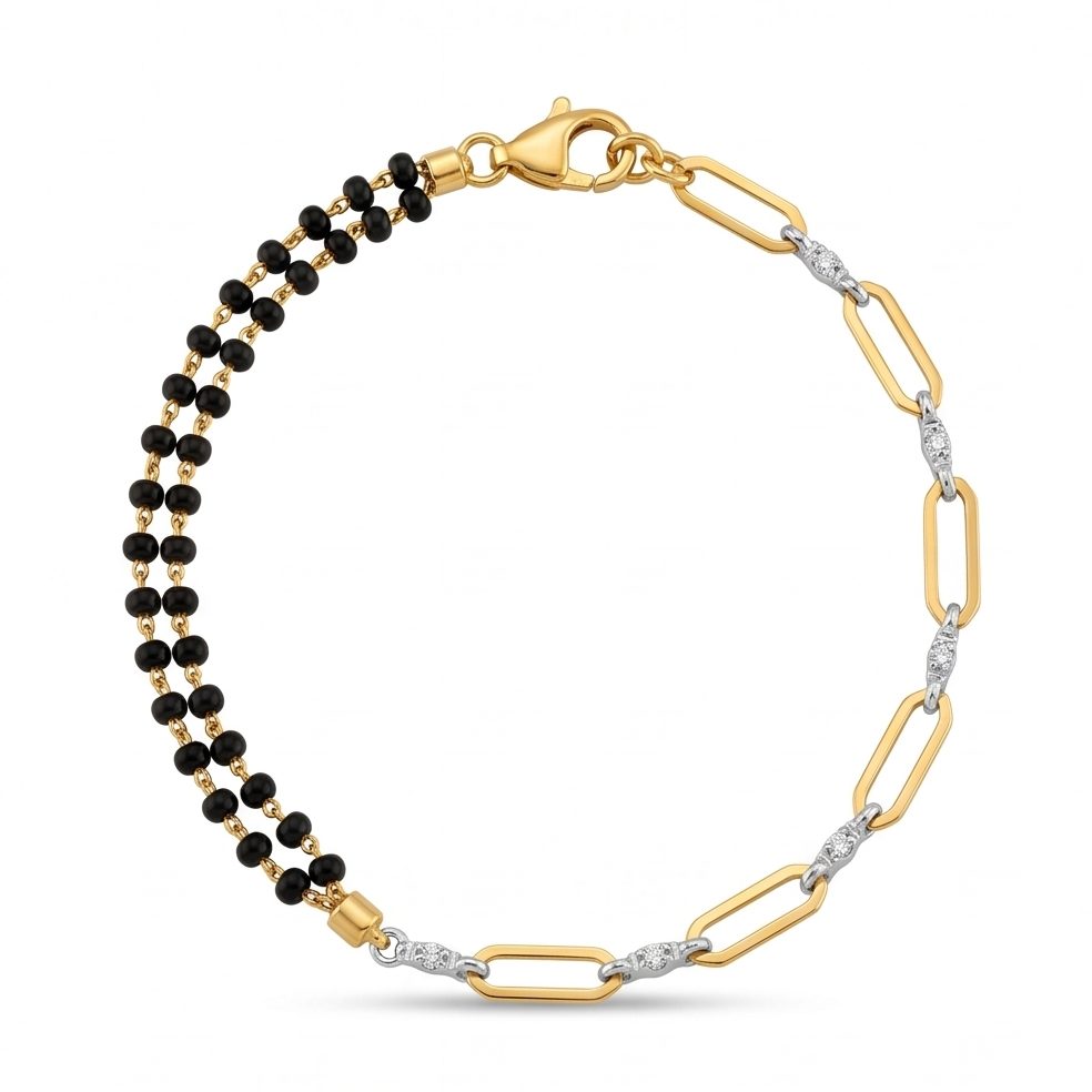 18KT Yellow Gold 0.17 Carat Round Diamond Bracelet | Titali Design BR10634