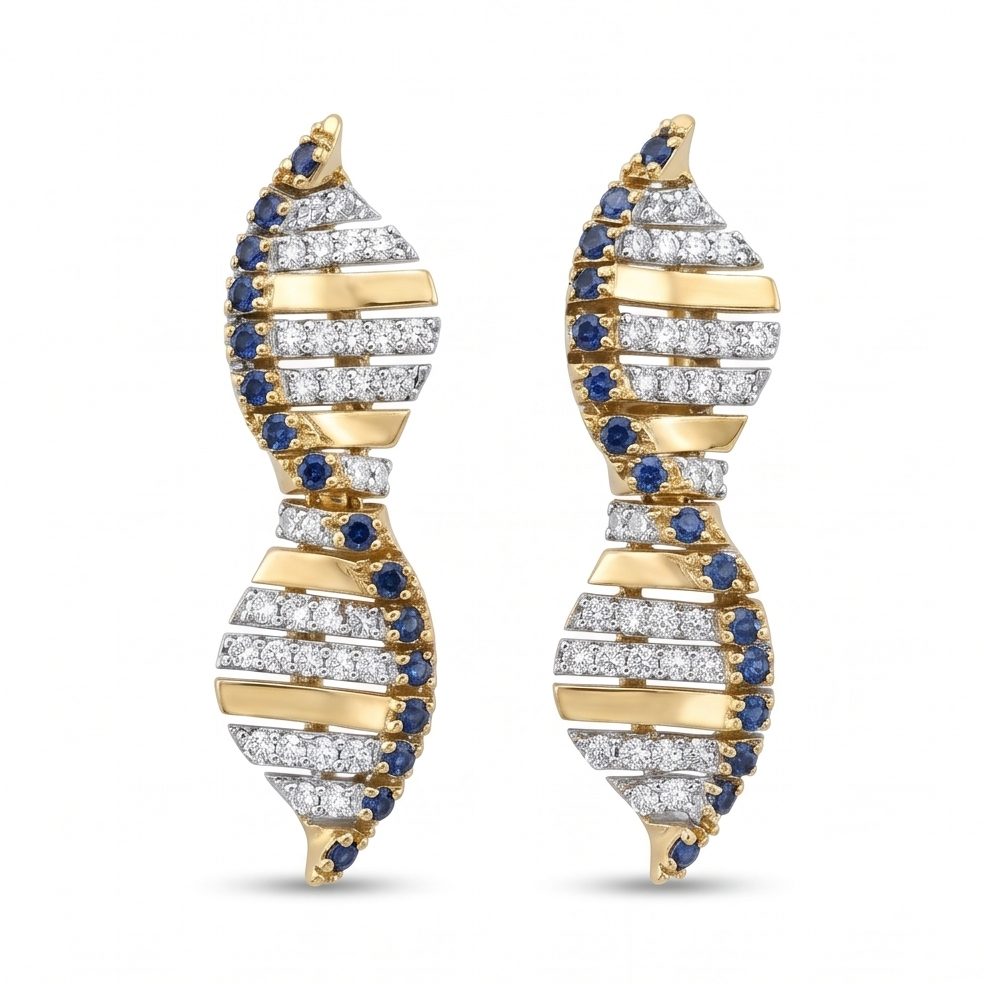18KT Yellow Gold 0.7 Carat Round Diamond Earrings | Titali Design ER-21133