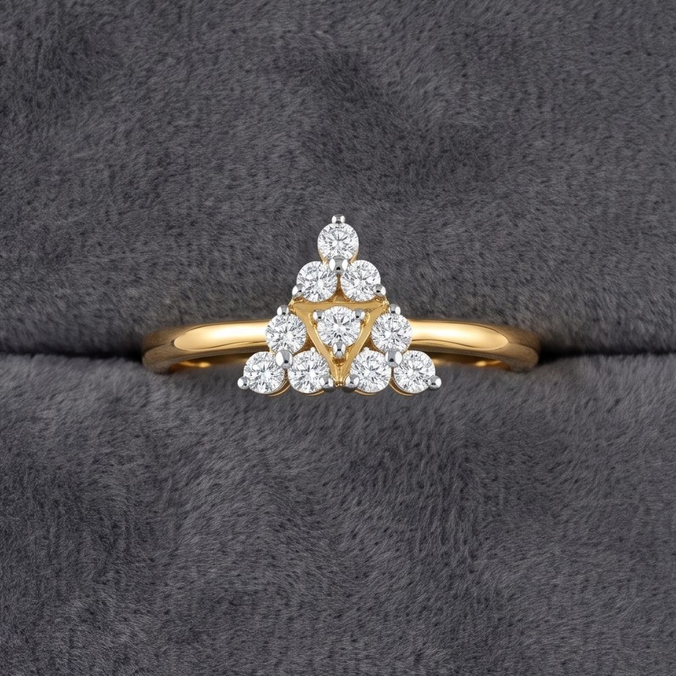 18KT Yellow Gold 0.24 Carat Round Diamond Ring | Titali Design LR-21337