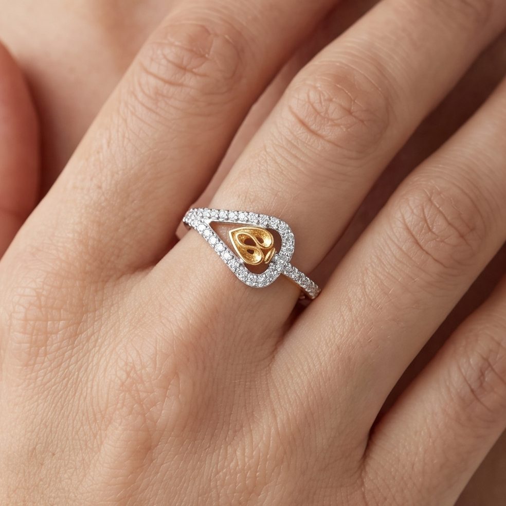 18KT Yellow Gold 0.27 Carat Round Diamond Ring | Titali Design LR-21293