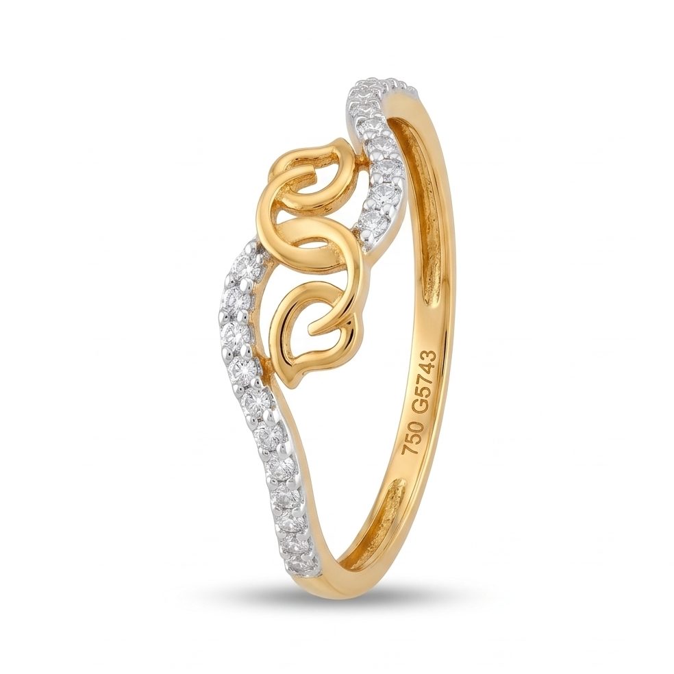 18KT Yellow Gold 0.21 Carat Round Diamond Ring | Titali Design LR-21290