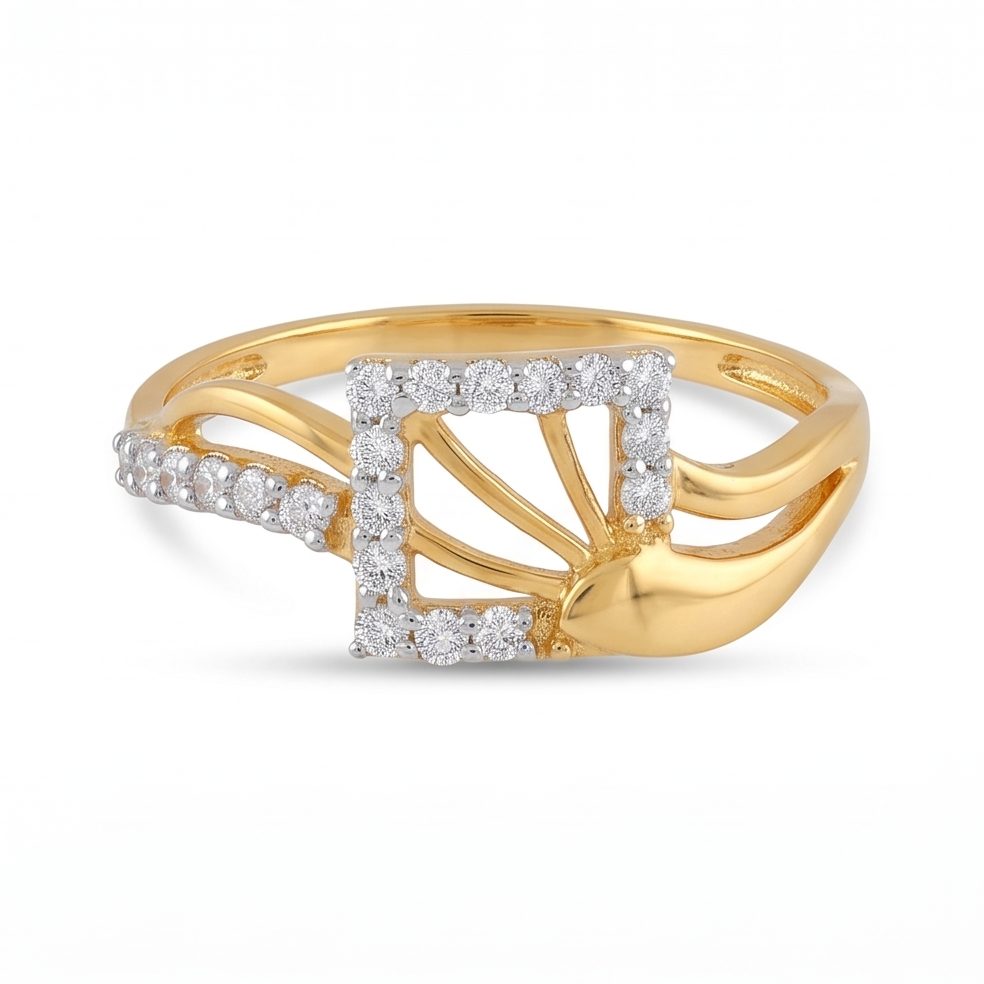 18KT Yellow Gold 0.25 Carat Round Diamond Ring | Titali Design LR-21187