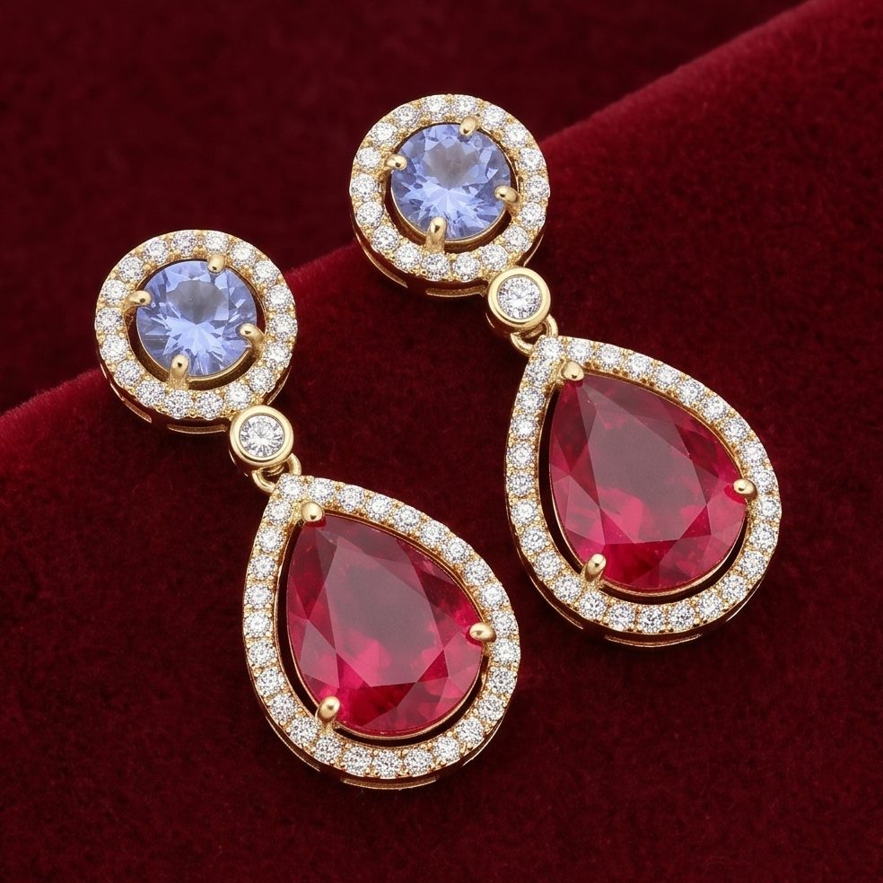 18KT Rose Gold 0.65 Carat Round Diamond Earrings | Titali Design 8971ER2