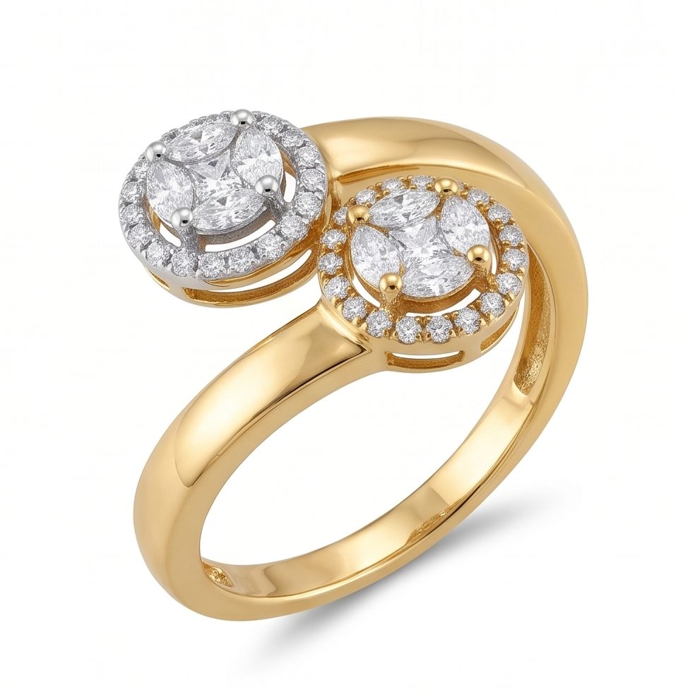 18KT Yellow Gold 0.48 Carat Round Diamond Ring | Titali Design 7079R42