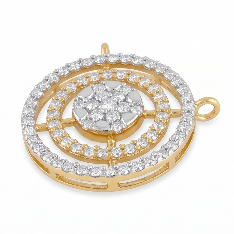 18KT Yellow Gold 0.52 Carat Round Diamond Pendant | Titali Design P-21317