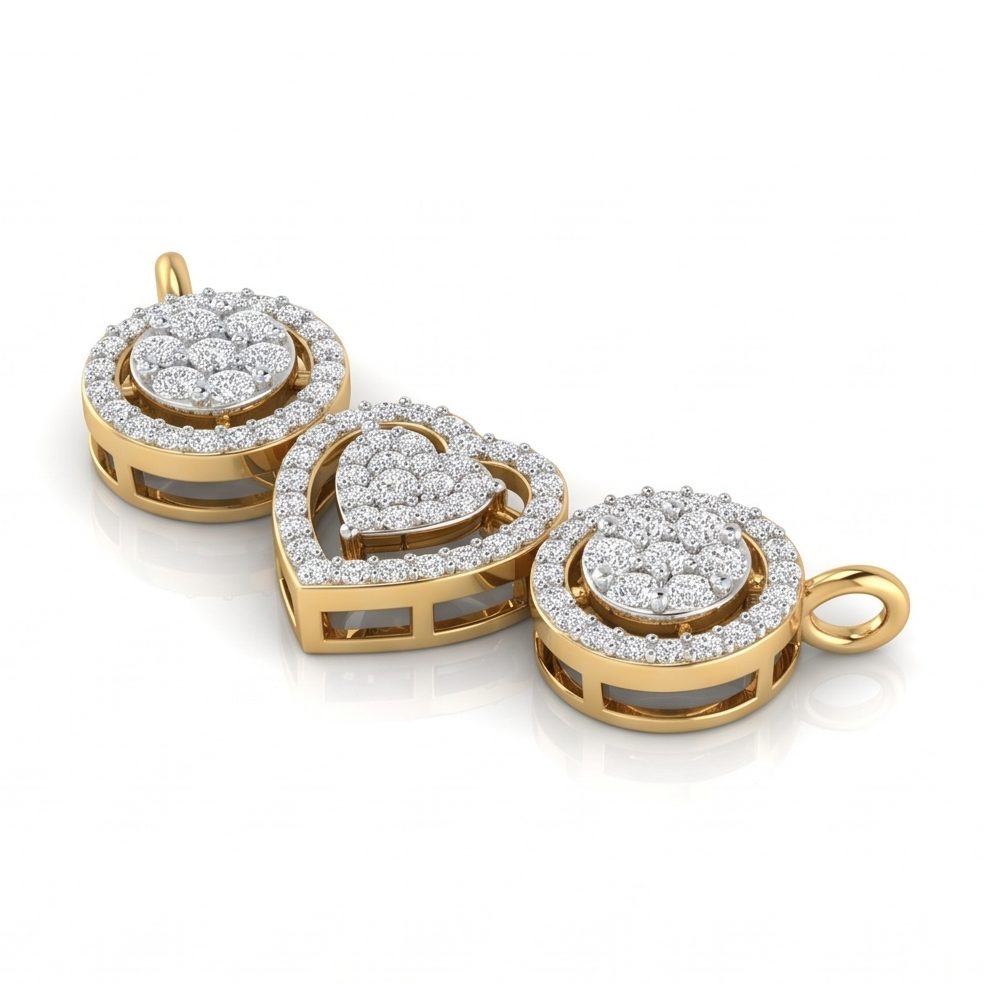 18KT Yellow Gold 0.42 Carat Round Diamond Pendant | Titali Design P-21649