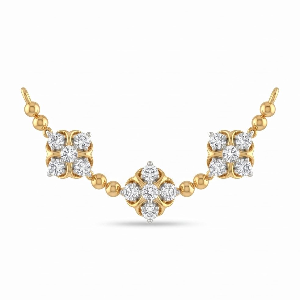 18KT Yellow Gold 0.32 Carat Round Diamond Pendant | Titali Design P-20608