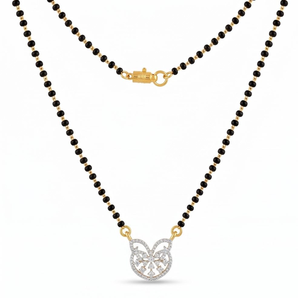 18KT Yellow Gold 0.4 Carat Round Diamond Pendant | Titali Design P-21648