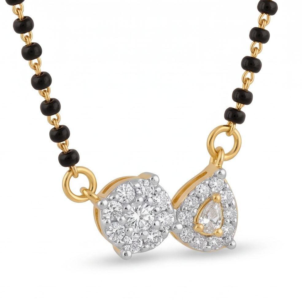 18KT Yellow Gold 0.75 Carat Round Diamond Pendant | Titali Design P-21310