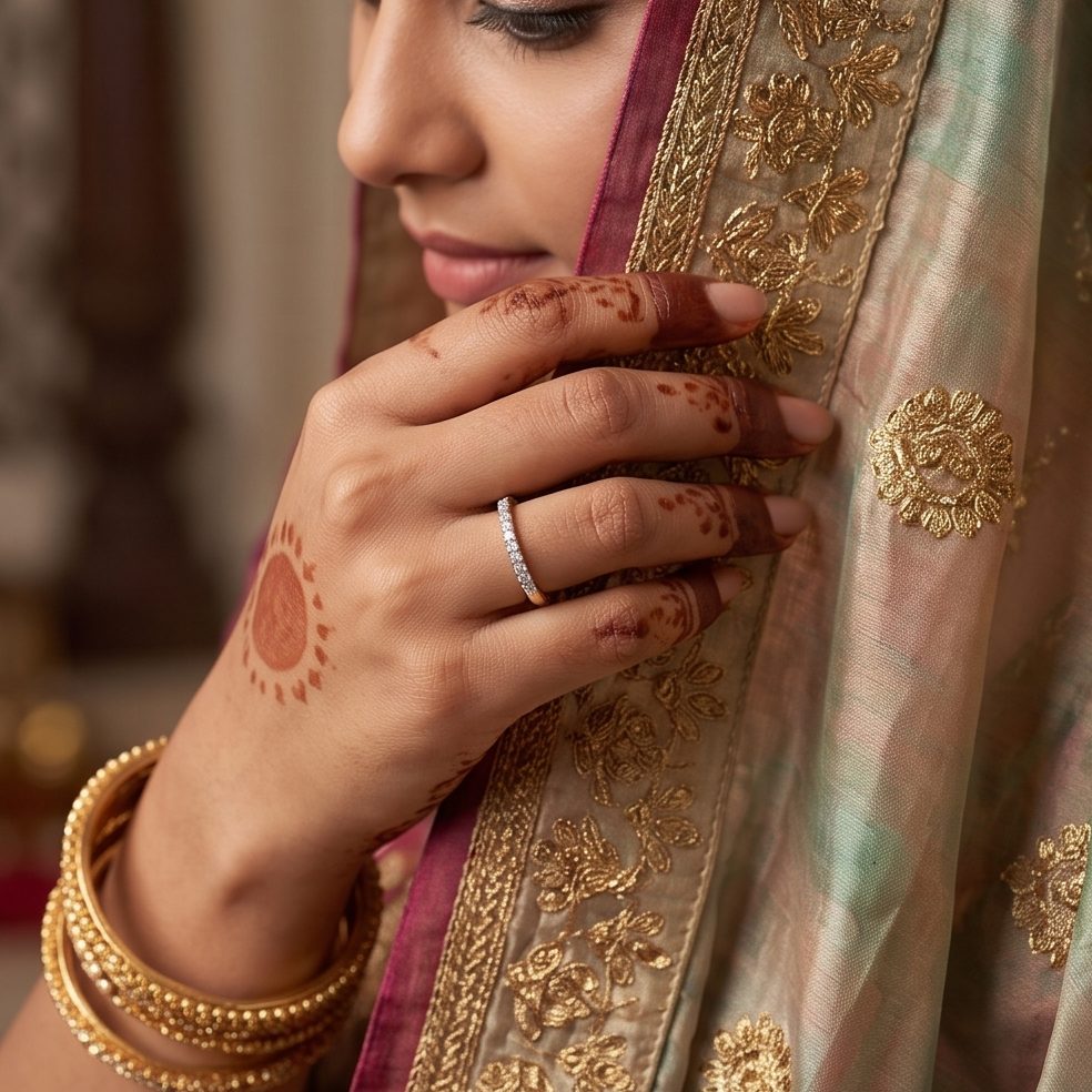 18KT Yellow Gold 0.35 Carat Round Diamond Ring | Titali Design LR-787-B