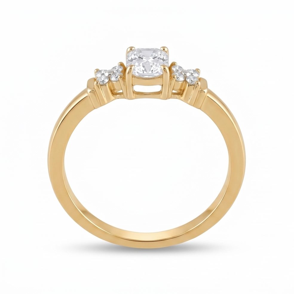 18KT Yellow Gold 0.65 Carat Round Diamond Ring | Titali Design LR8839/58-1