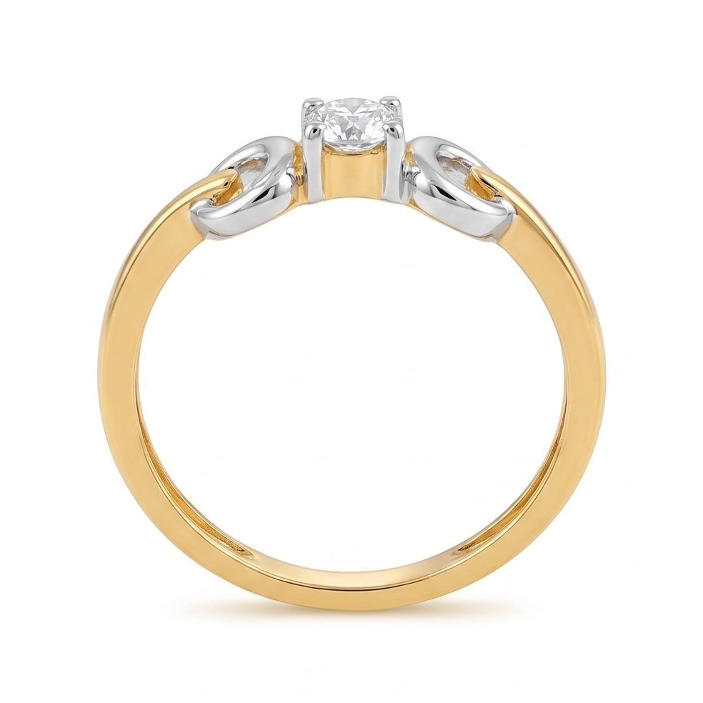 18KT Yellow Gold 0.15 Carat Round Diamond Ring | Titali Design LR-21122