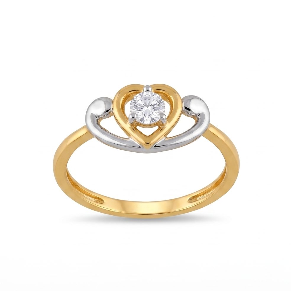 18KT Yellow Gold 0.15 Carat Round Diamond Ring | Titali Design LR-21110
